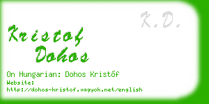 kristof dohos business card