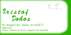 kristof dohos business card